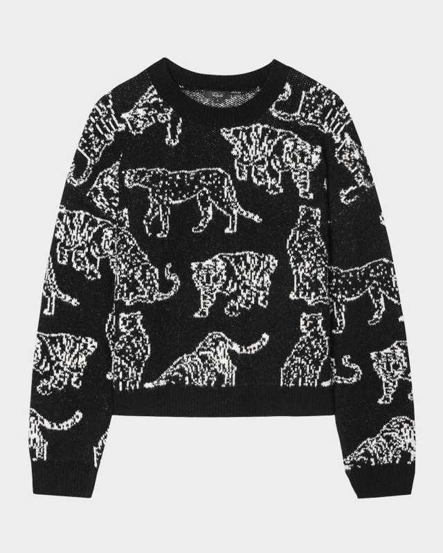 Perci Animal Print Wool-Blend Sweater